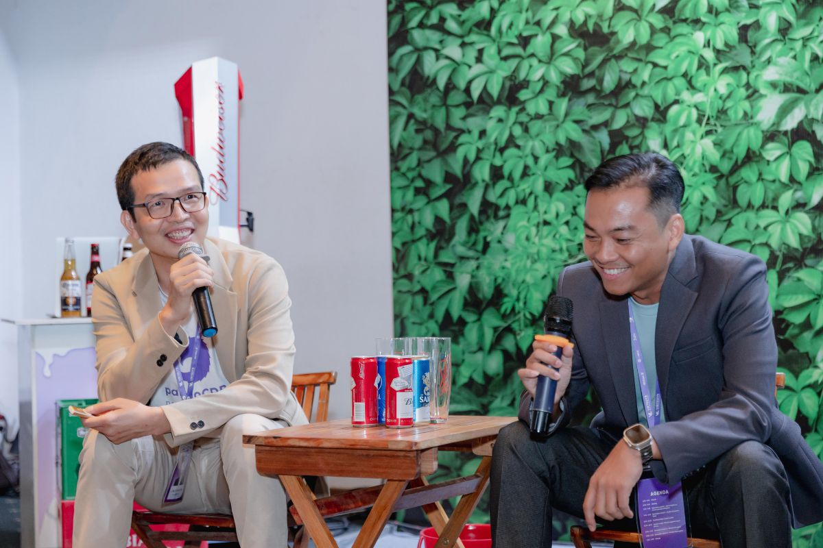 Mr. Miller Nguyễn – Business Director ByteTech và Mr. Cao Phan, Game Expert PangoCDP giới thiệu những trải nghiệm thú vị với demo game.